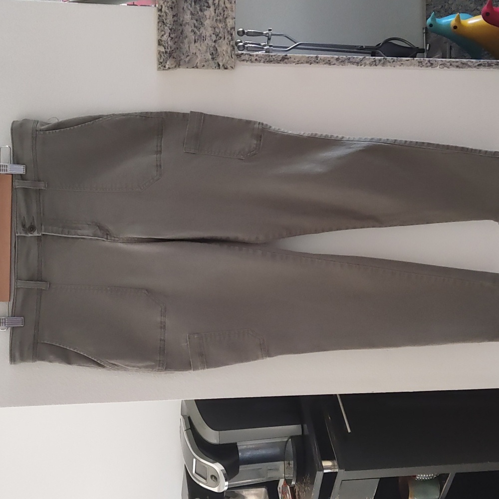 Market & Spruce Khaki Cargo Pants, With Stretch, Size 14